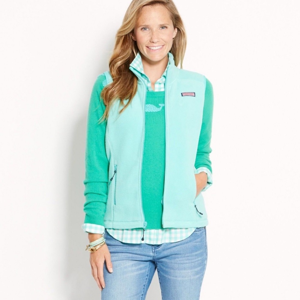 Vineyard Vines Women's Westerly Fleece Vest Vrystel Blue w/ Pockets XS BNWT